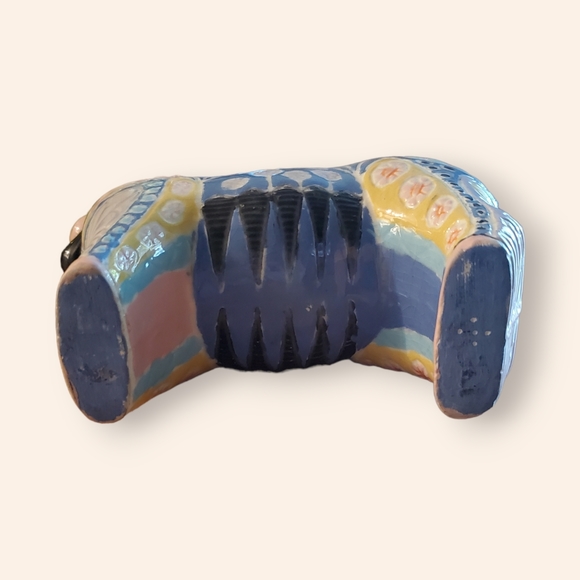 Vintage Ram Figurine Ceramic Ornate Etched Pastel Farm Animal Statue Retro - Picture 4 of 5